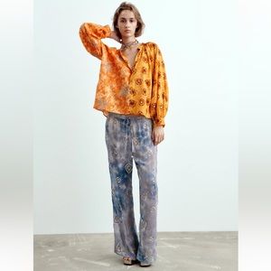 ✨SALE✨ ZARA EMBROIDERED PRINTED BLOUSE ✨SALE✨